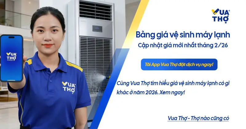 cập nhật bảng gi&aacute; vệ sinh m&aacute;y lạnh 2026