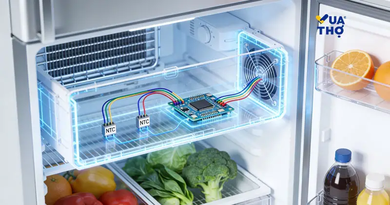 vị tr&iacute; bảng trị số sensor tủ lạnh