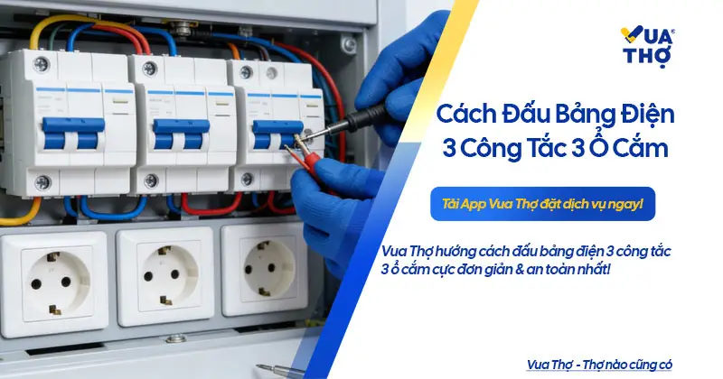 Hướng dẫn cách đấu bảng điện 3 công tắc 3 ổ cắm chi tiết.