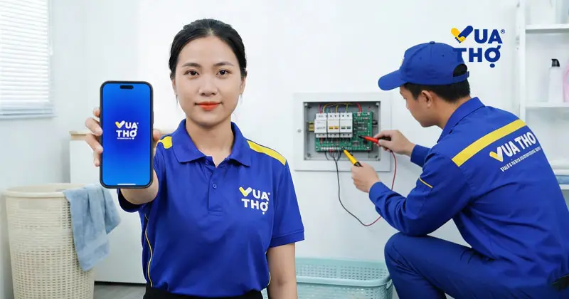 Thợ điện Vua Thợ kiểm tra hệ thống điện sau khi lắp đặt.