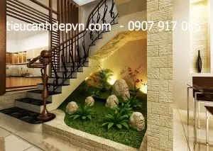 Cách trang trí tiểu cảnh dưới gầm cầu thang - Biến hóa không gian sống sáng tạo và gần gũi thiên nhiên