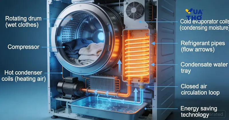 cấu tạo của công nghệ sấy heatpump