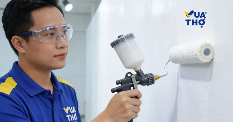 C&ocirc;ng đoạn sơn l&oacute;t chống kiềm gi&uacute;p tăng độ b&aacute;m d&iacute;nh v&agrave; độ bền m&agrave;u cho lớp sơn phủ nh&agrave;.