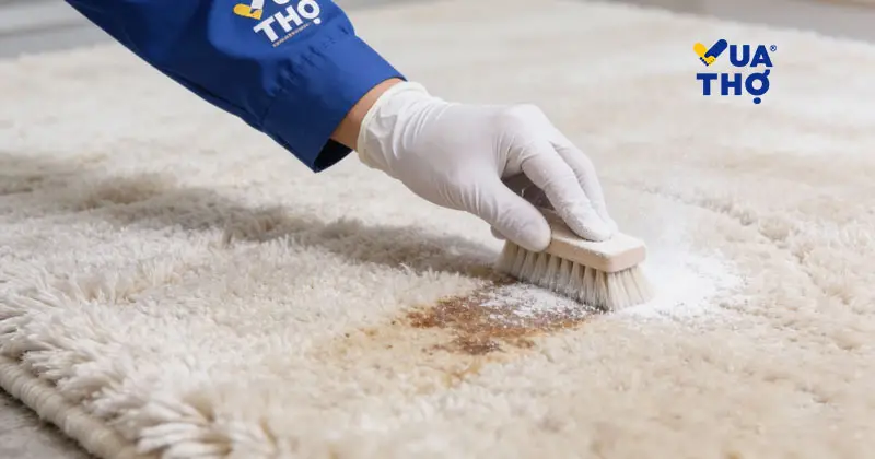 Kỹ thuật giặt khô (bán khô) thảm len, thảm lụa cao cấp không bị co rút hay phai màu.