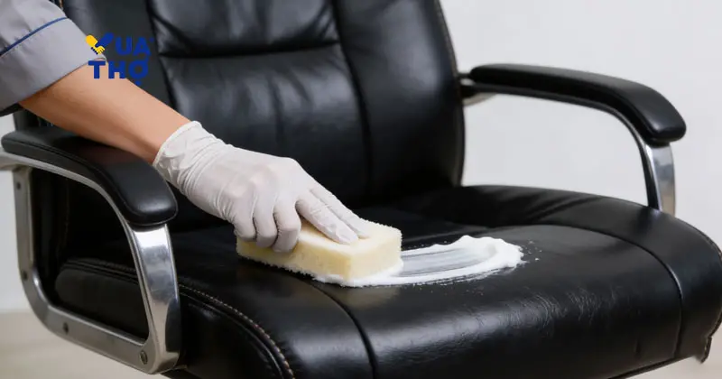 Thợ vệ sinh giặt ghế văn phòng chuyên nghiệp bằng thủ công