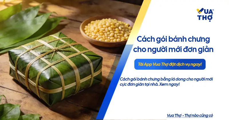 Hướng dẫn c&aacute;ch g&oacute;i b&aacute;nh chưng bằng l&aacute; dong chuẩn vị truyền thống.