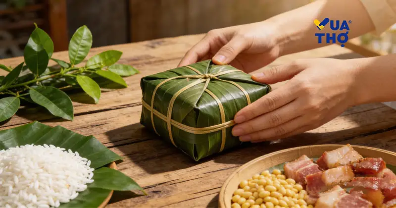 C&aacute;c bước xếp l&aacute; v&agrave;o khu&ocirc;n gỗ