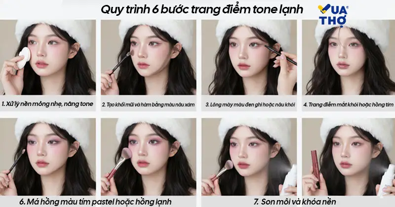 tổng hợp 6 bước trang điểm tone lạnh