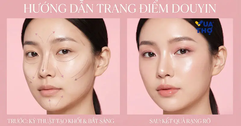 kỹ thuật tạo highlight trong c&aacute;ch makeup douyin