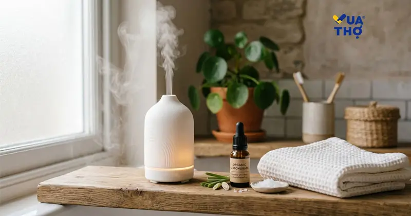 Dùng tinh dầu sả chanh giúp nhà vệ sinh luôn thơm mát và thư giãn như một Spa