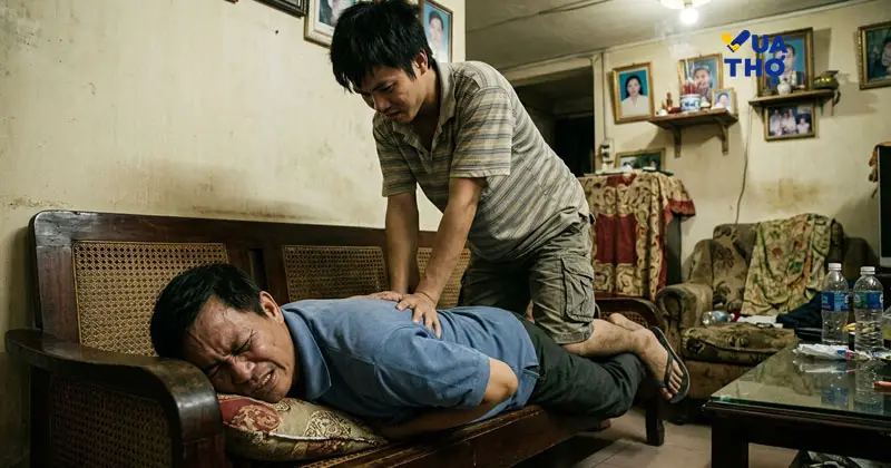 Khách hàng đau đớn khó chịu vì gặp phải thợ massage dạo kém chuyên môn tẩm quất sai huyệt.