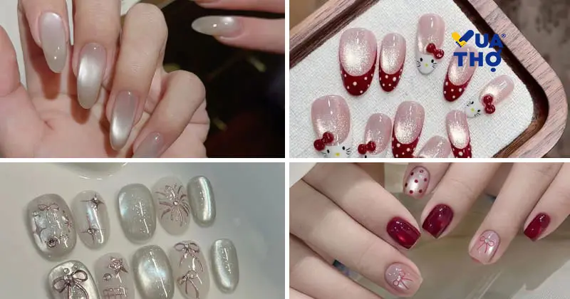 mẫu nail tết mắt mèo
