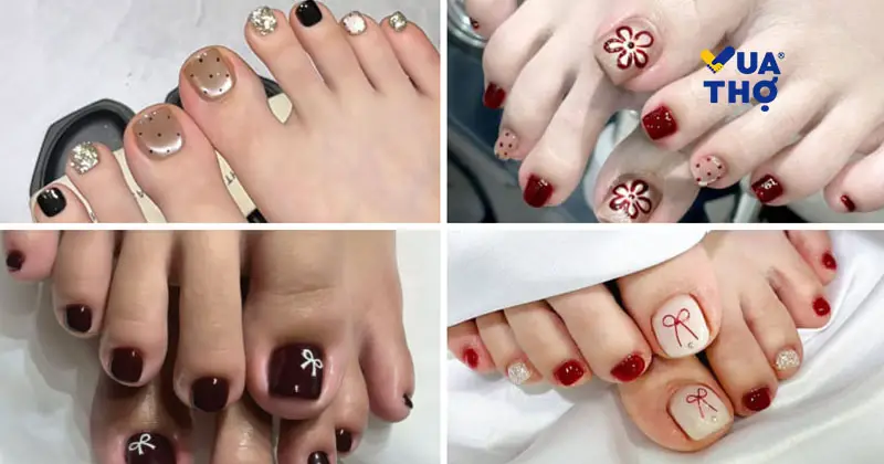 mẫu nail tết 2026 chân