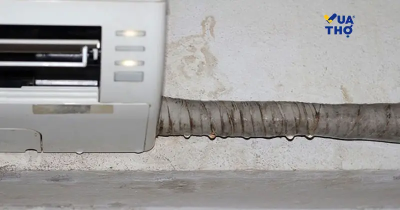 Hiện tượng ống đồng máy lạnh bám tuyết do thiếu gas.