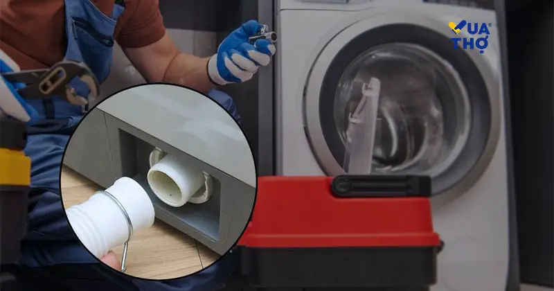 kiểm tra máy giặt kêu to khi vắt bằng ống xả nước