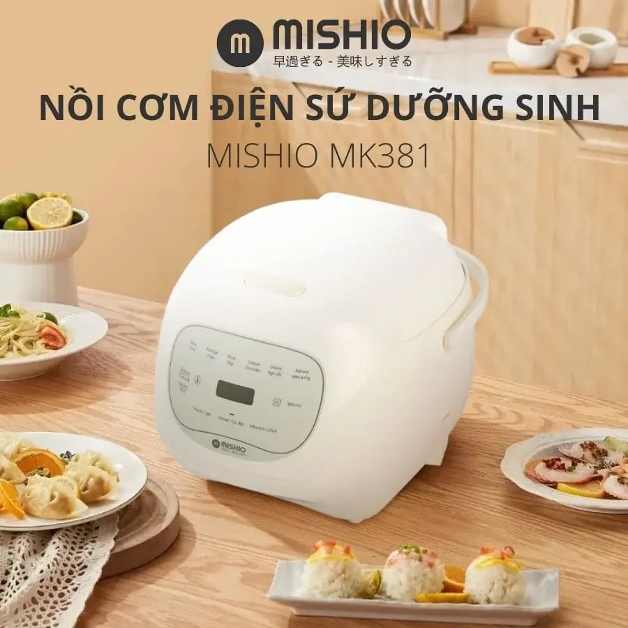 Nồi cơm lòng sứ dưỡng sinh Mishio