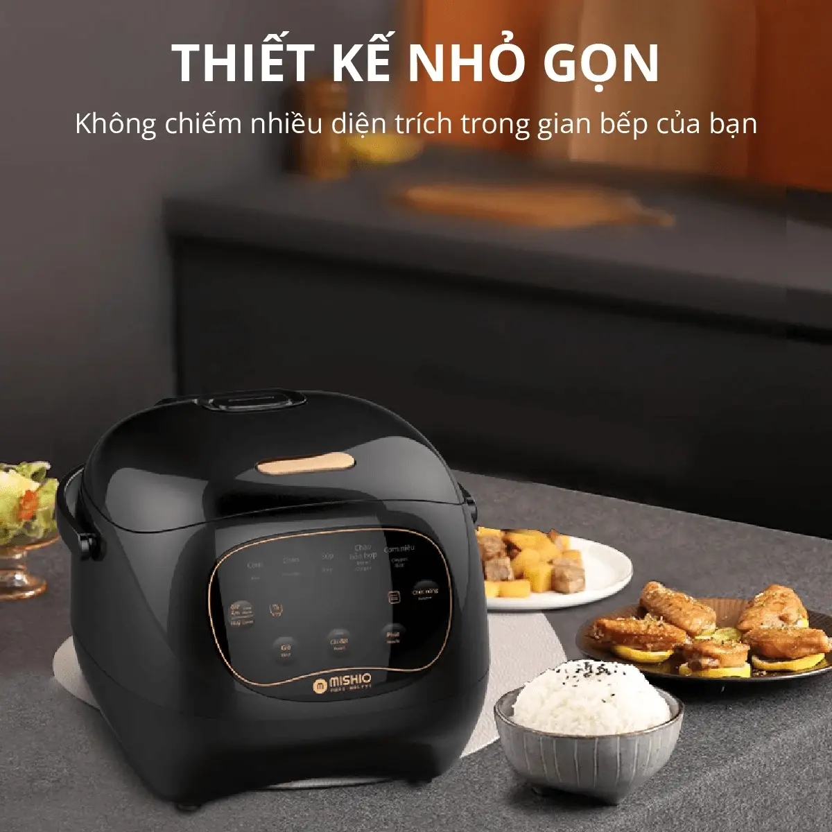 Nồi cơm lòng sứ dưỡng sinh Mishio