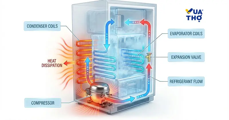 nguy&ecirc;n l&yacute; hoạt động gas r600a v&agrave; r134a