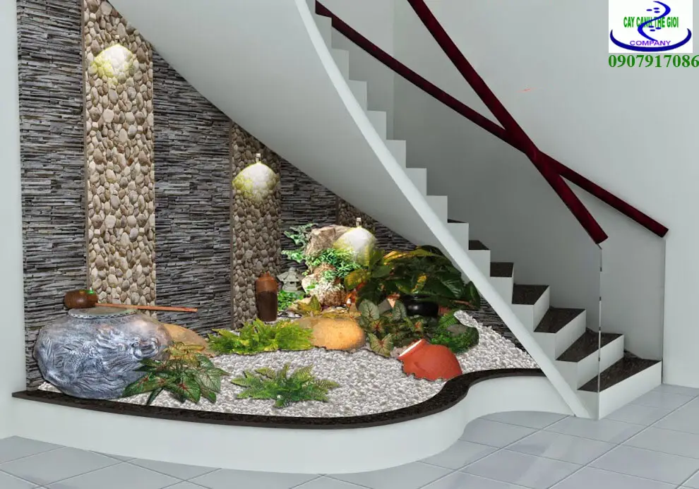 Tiểu cảnh dưới chân cầu thang – Biến không gian nhỏ thành điểm nhấn nghệ thuật và phong thủy