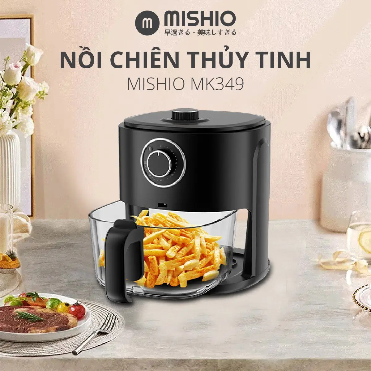 Nồi cơm lòng sứ dưỡng sinh Mishio Nồi cơm lòng sứ dưỡng sinh Mishio