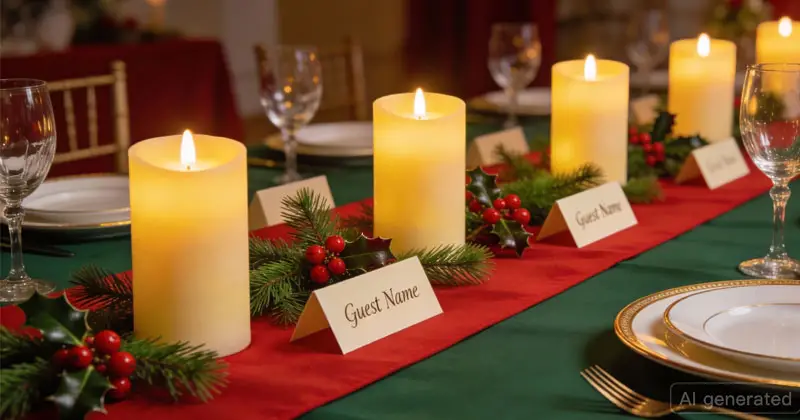 trang trí noel bàn tiệc đơn giản