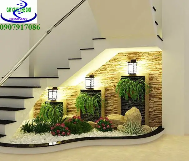 Trang trí tiểu cảnh gầm cầu thang – Biến không gian nhỏ trở nên sinh động và ấn tượng