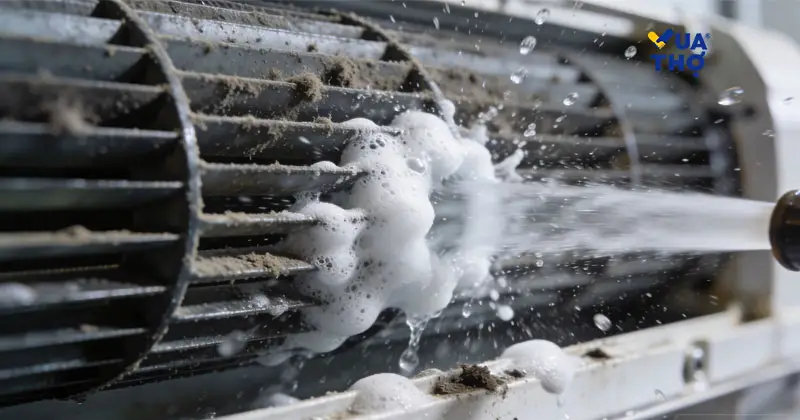 vệ sinh máy lạnh âm trần sạch sẽ