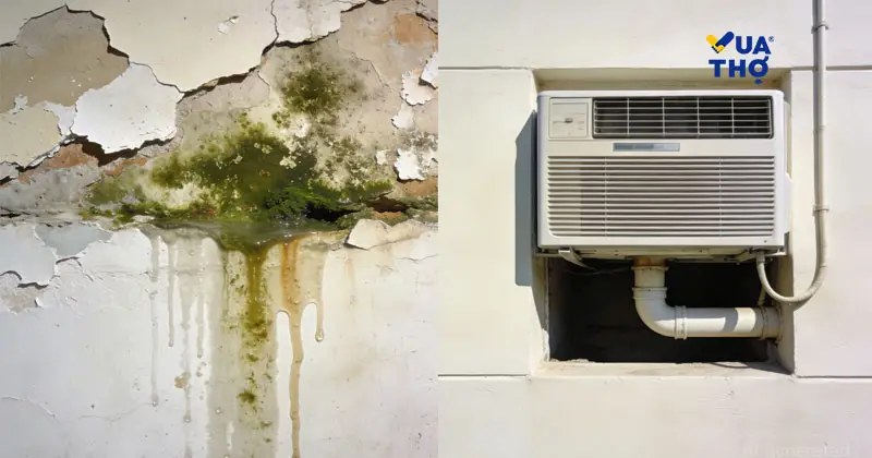 minh họa cho vị trí ống thoát nước máy lạnh